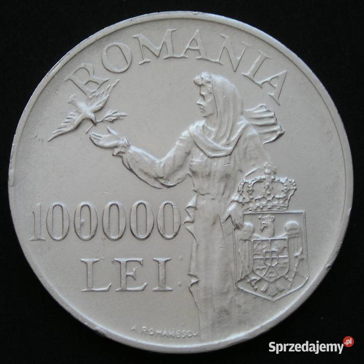 RUMUNIA 100000 LEI 1946 KRÓL MICHAŁ SREBRO Łódź