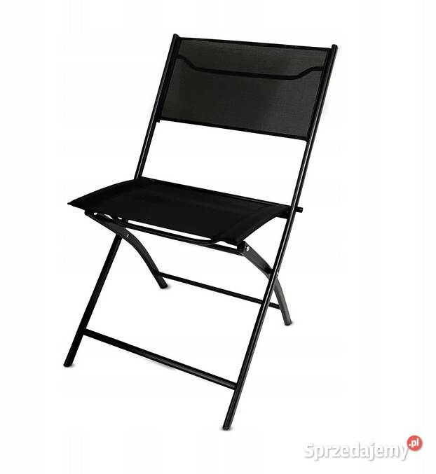 Zestaw 2 krzeseł nowoczesne składane metalowe wielkopolskie Poznań