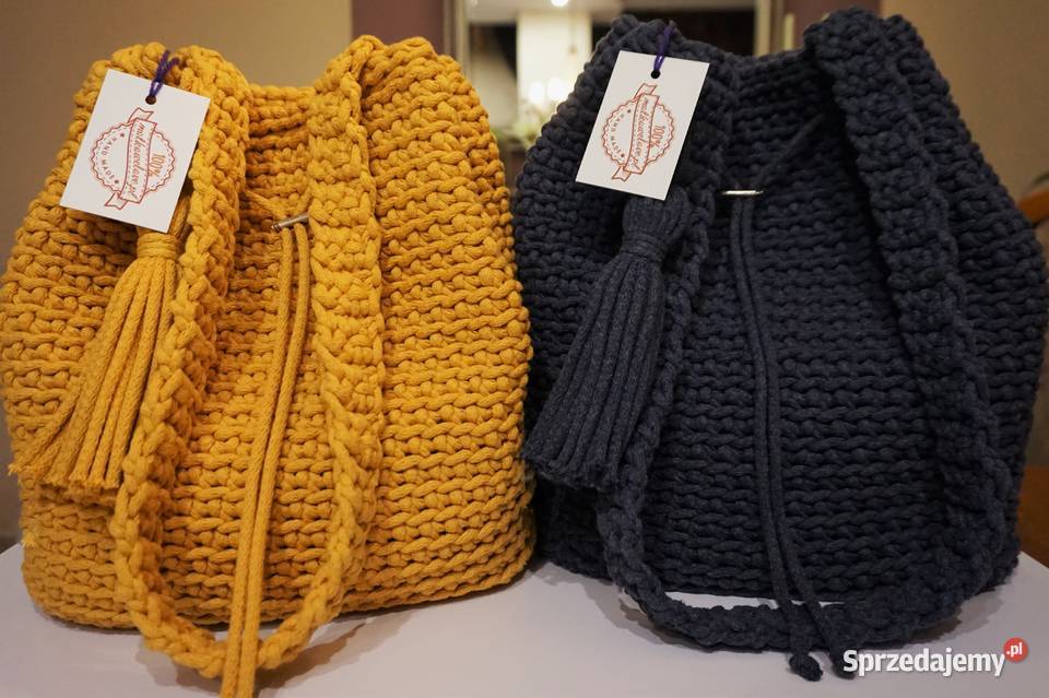 Torba torebka ze sznurka bawełn handmade mazowieckie Józefów