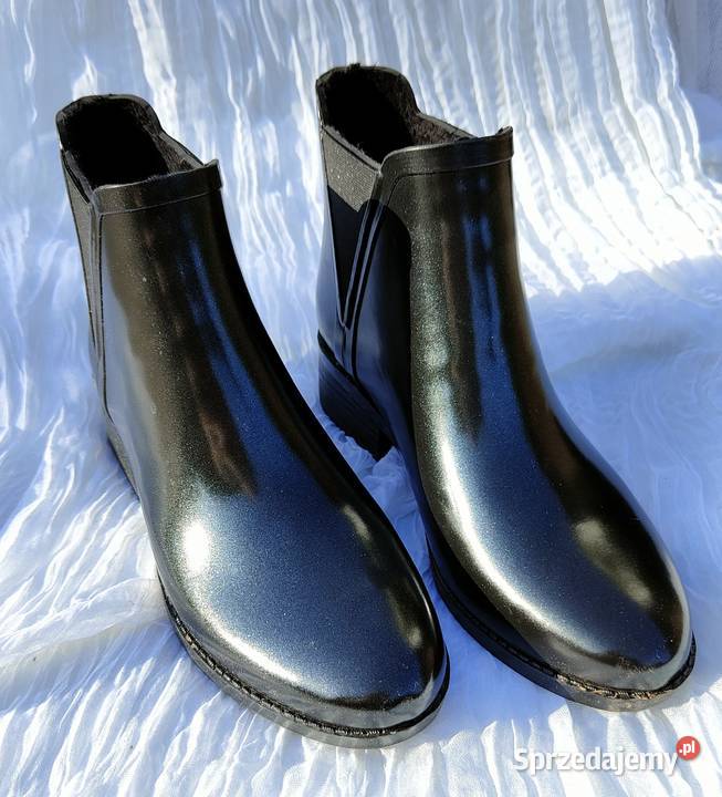 Czarne buty kalosze 39 Oysho na obcasie zachodniopomorskie Szczecin