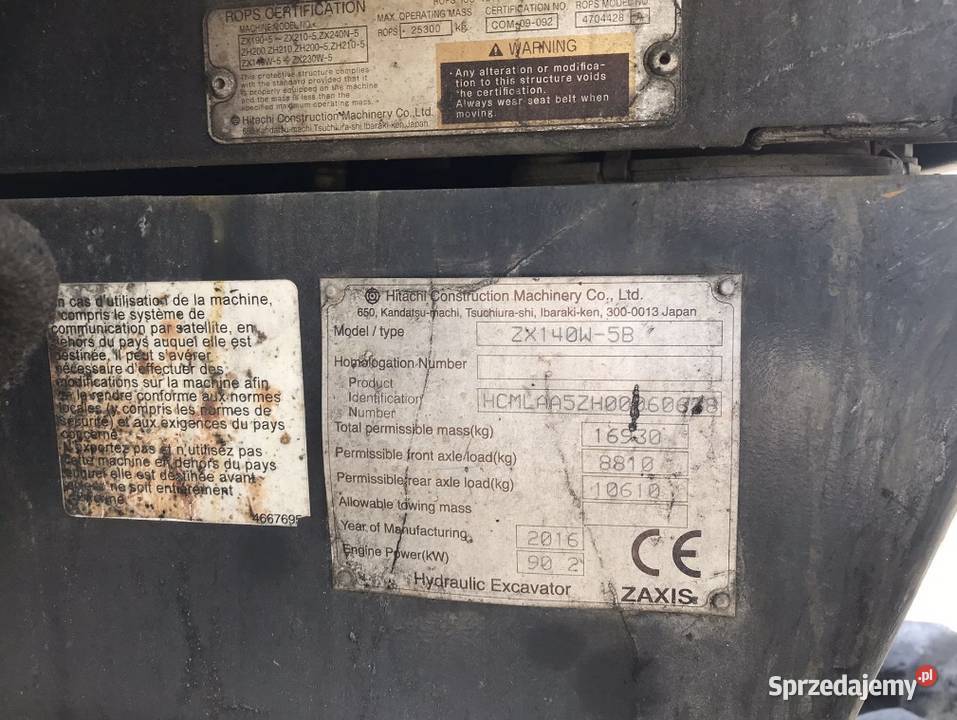Koparka Hitachi zaxix 140w 5b okazja