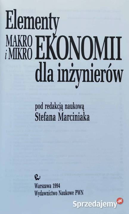 Elementy macro i micro inżynierów Stanisław Podręczniki Lędziny