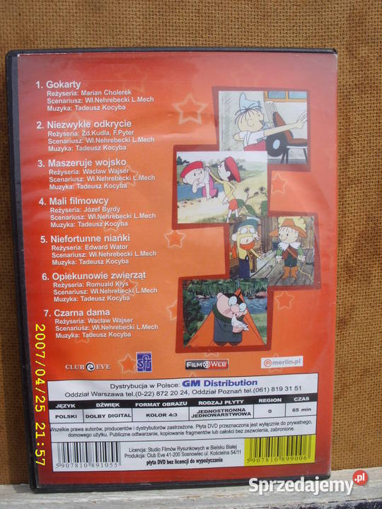 BAJKI na DVD KOT W BUTACH I BRZYDKIE KACZATKO 3 dla dzieci