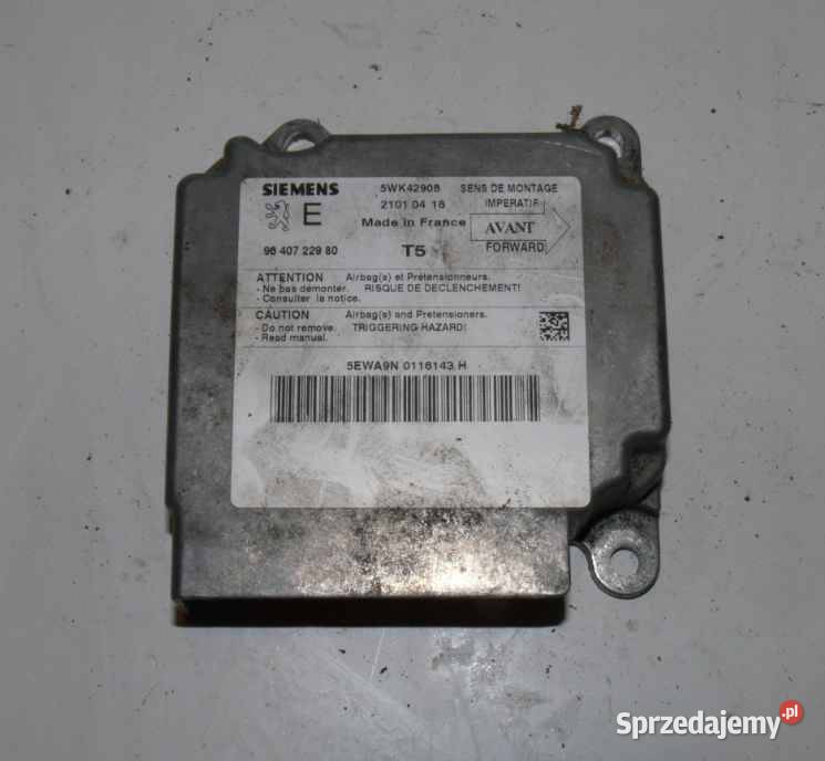 PEUGEOT SENSOR MODUŁ AIRBAG 9640722980 NUMER Wielkie Drogi