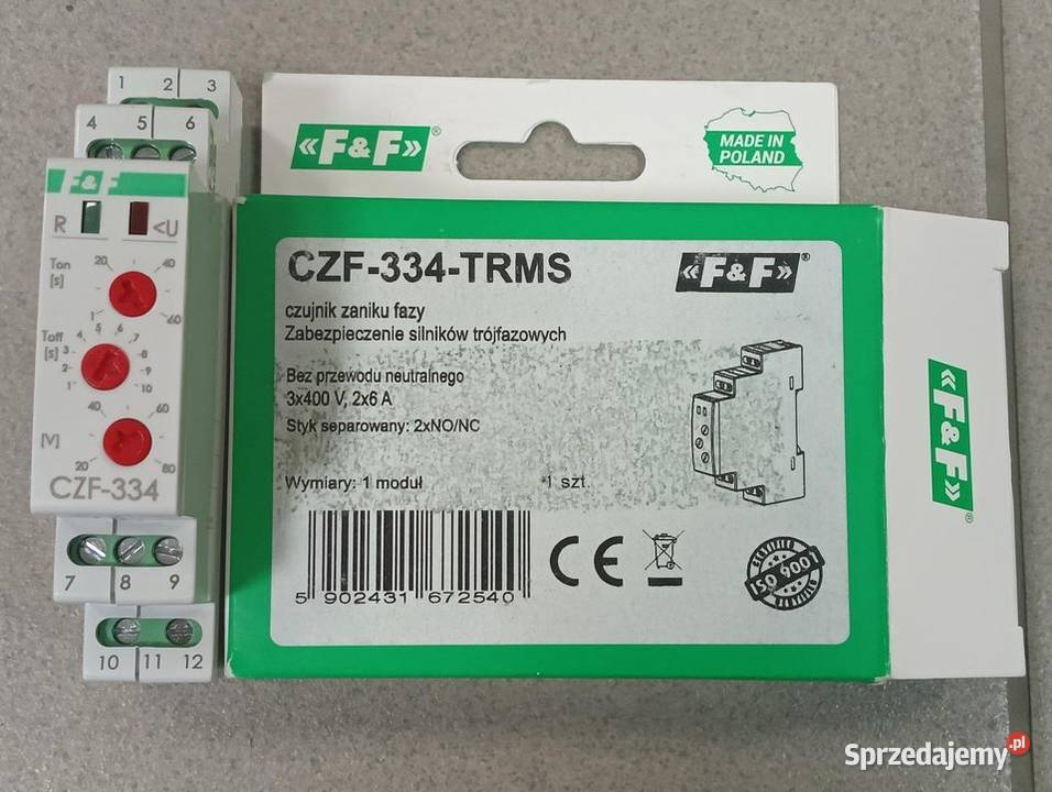 Czujnik zaniku fazy CZF334 True RMS Producent FF Maniowy