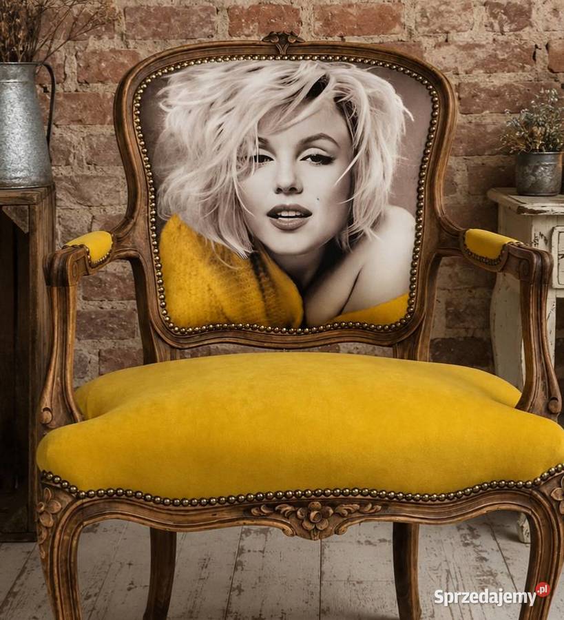 Stylowy fotel glamour vintage z unikatowym Goleniów sprzedam