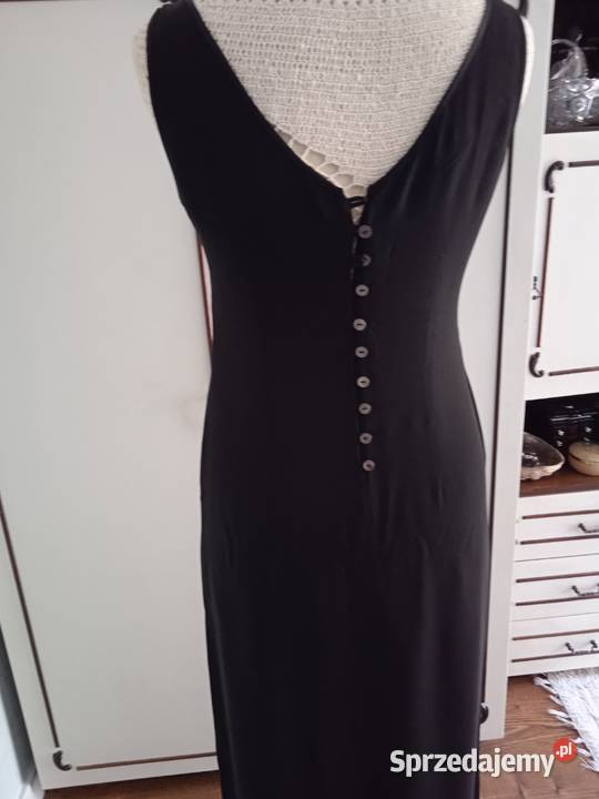 CZARNA DŁUGA SEXY SUKNIA Z ŻORŻETY LAURA ASHLEY Inny wzór Piła sprzedam