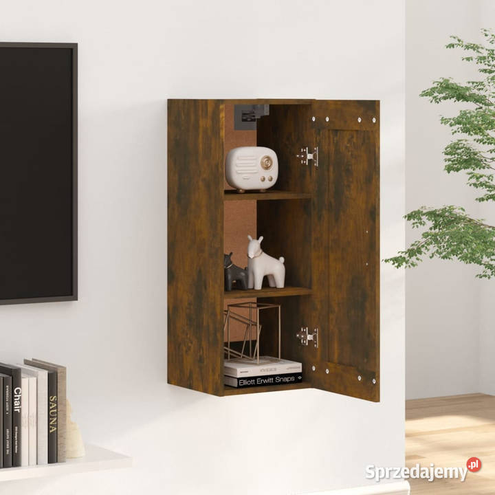 Szafka wisząca przydymiony dąb 35x34x90 WM817453 mazowieckie Warszawa
