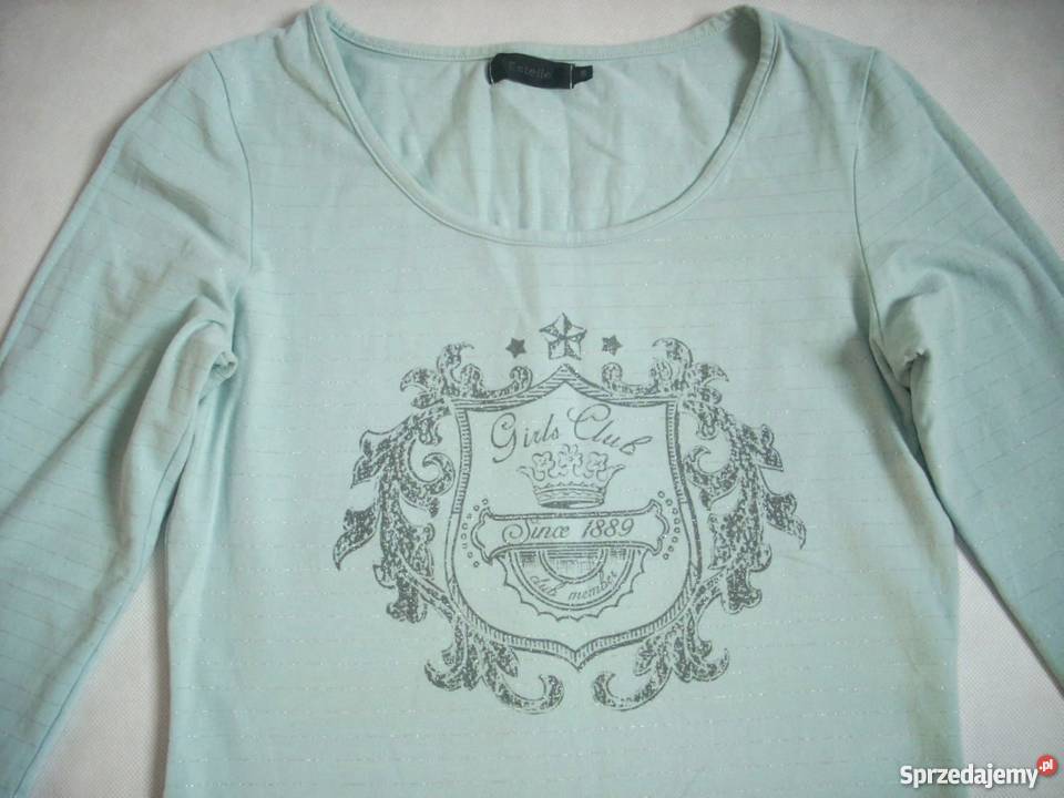 Estelle Miętowa bluzka Srebrne paseczki j Nowa