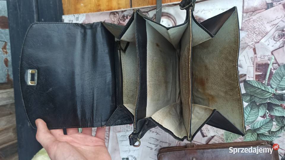 Stare skórzane torby aktówki raportówki