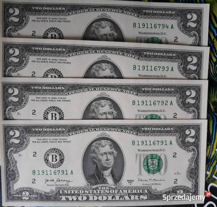 4 x 2 Dolary USA 2017 rkolejne numerymennicze Numizmatyka Konin