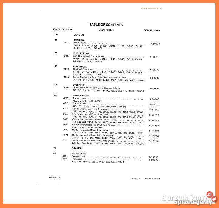 CASE XL 744 1056 1255 1455 instrukcja napraw Kielce
