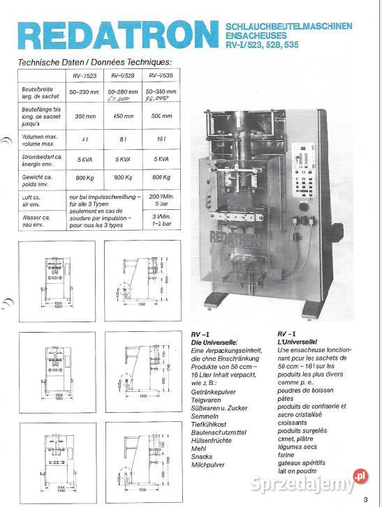 Automat pakujacy pakowarka Hassia Redatron warmińsko-mazurskie Międzylesie sprzedam