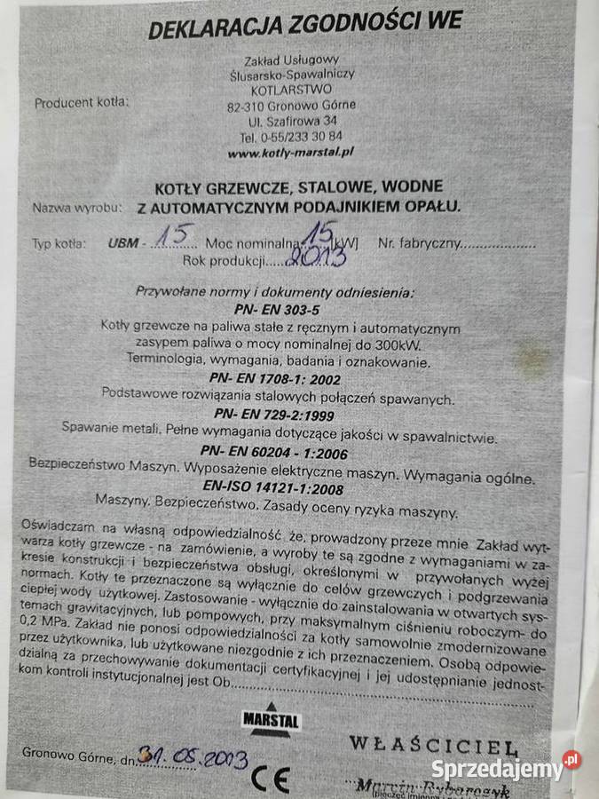 Kocioł Piec 15 kW do 120mz Podajnikiem Olsztyn