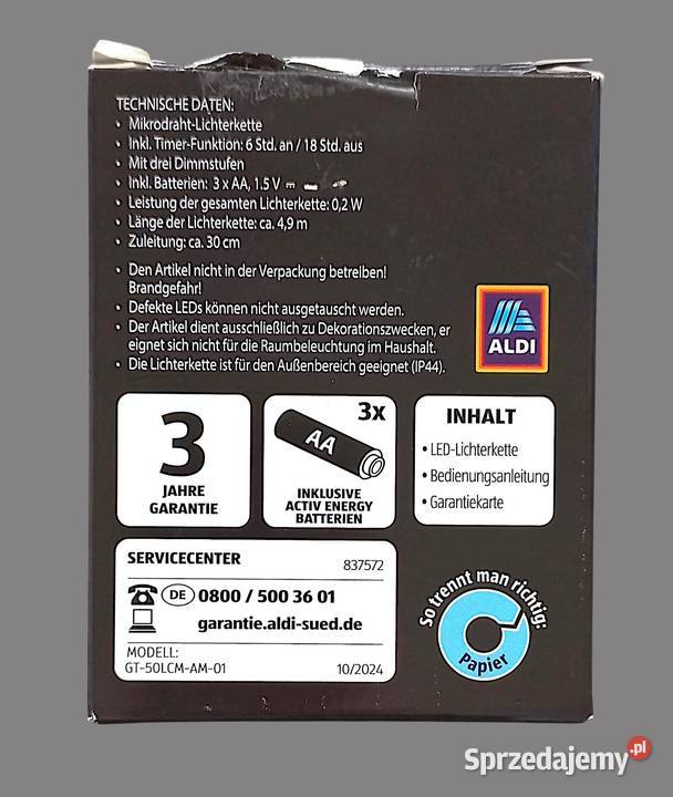 Lampki choinkowe świetlne LED cienki drucik z 50 Chrzanów