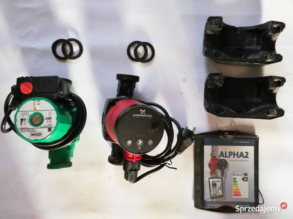 Dwie pompy obiegowe Grundfos Alpha2 2540 i Wilo małopolskie Wolbrom
