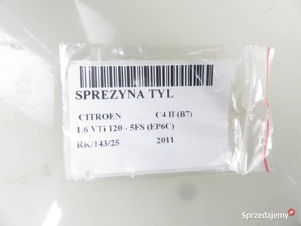 SPRĘŻYNA TYŁ CITROEN C4 II B7 16 VTi 120 osobowe sprzedam