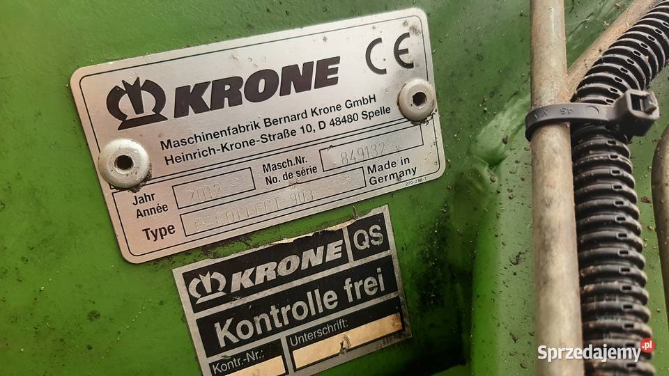 GNIOTOWNIK DO SIECZKARNI KRONE EASY COLLECT 903 Lwówek Śląski