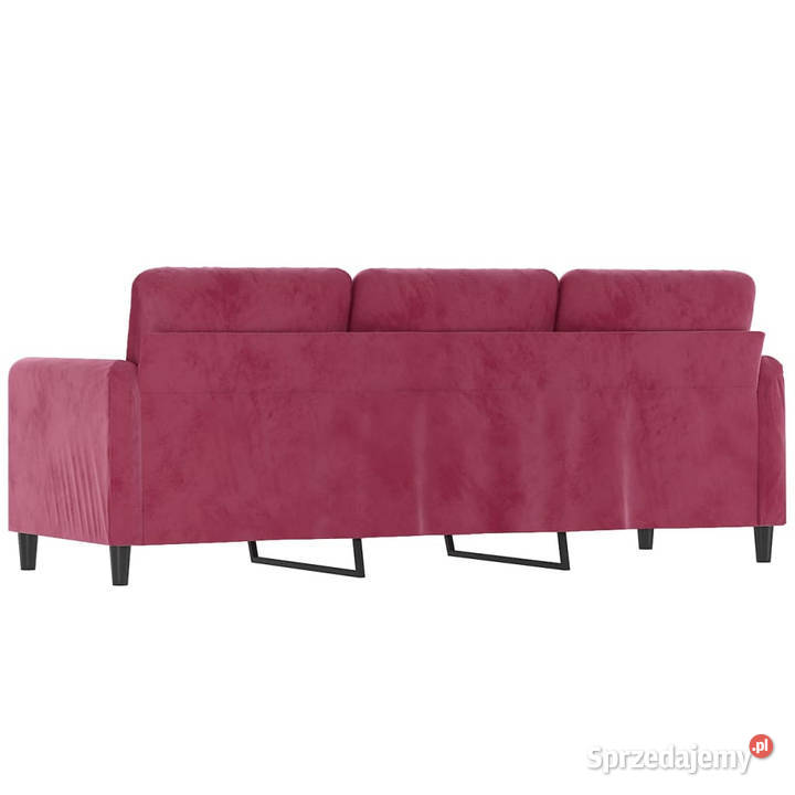 Sofa 3osobowa winna czerwień 180 obita aksamitem sprzedam