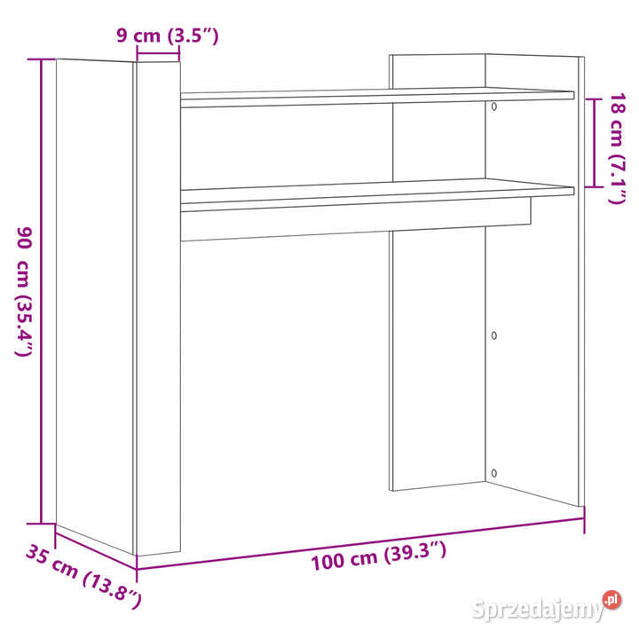 Stolik konsolowy szary dąb sonoma 100x35x90 Stoły mazowieckie Warszawa