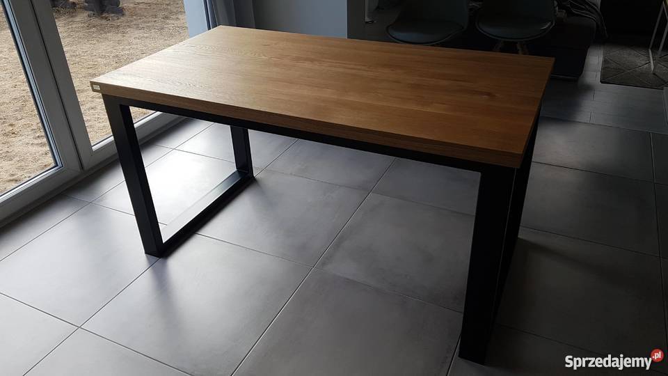 Stół dębowy industrialny nowoczesny loft 75cm Stoły, krzesła, biurka Grzybno