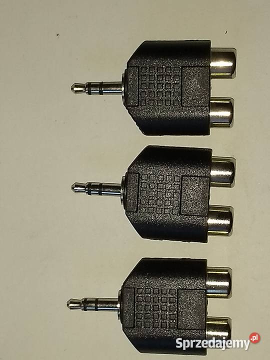 Przejście mały Jack stereo2 gniazda Cinch