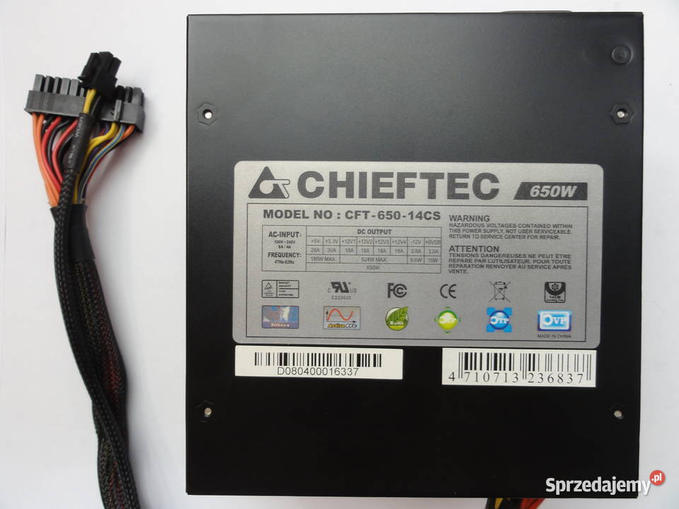 Zasilacz Chieftec 650W półmodularny małopolskie Kraków