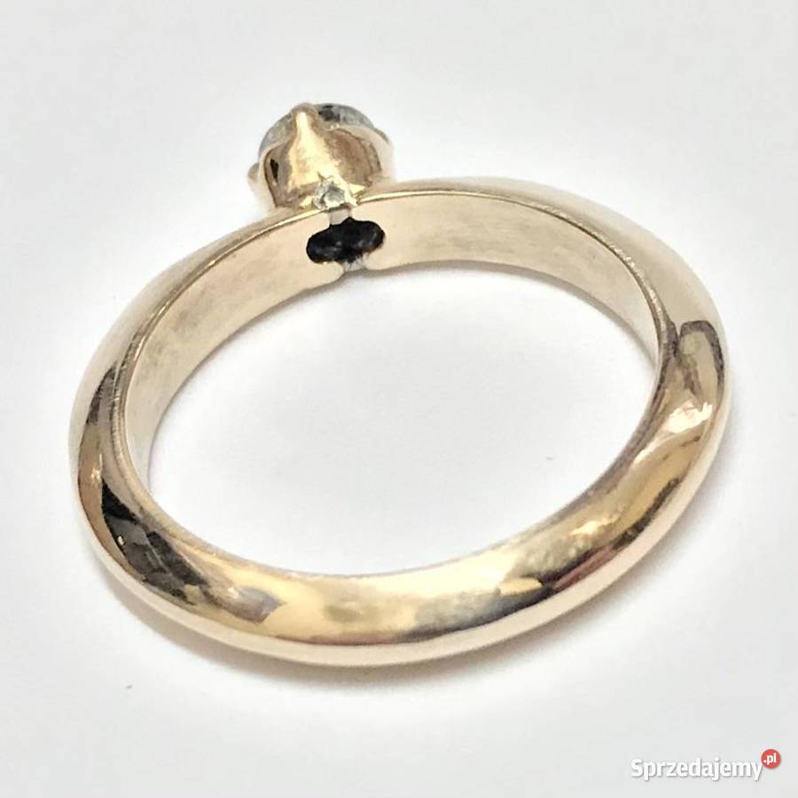 Złoty PIERŚCIONEK zaręczynowy 14K DIAMENT 030 ct złote mazowieckie