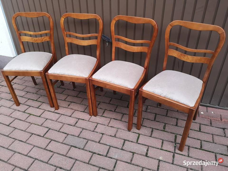 Krzesła ARTDECO Stare Antyk Komplet 4 Sztuki Swarzędz sprzedam
