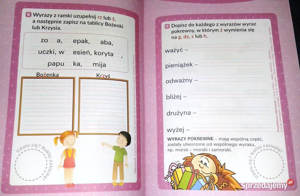 Uzupełnianki ortograficzne Rz czy ż Piszę miękka