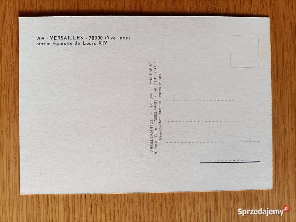 WERSAL POMNIK KONNY LUDWIKA XIV Pocztówki i karty telefoniczne Piszczac