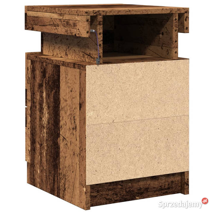Szafka nocna z LED stare drewno 35x39x55 Warszawa