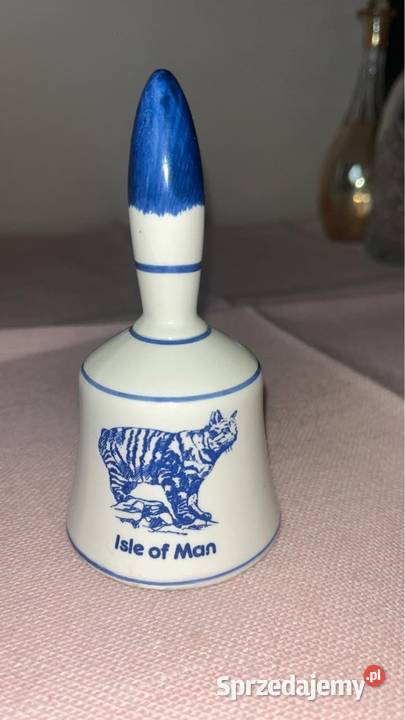 Dzwonek Isle of Man Biała porcelana Kobaltowe Gdańsk