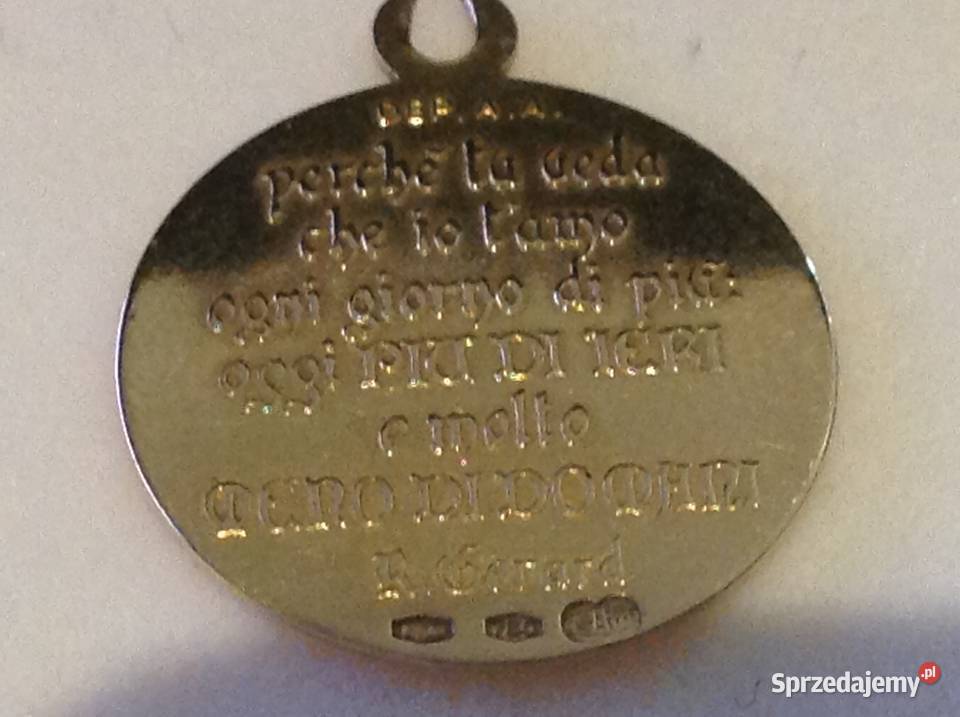 Złota Zawieszka Żeton Miłosny z Napisem Zloto 18 Uniseks Nowa Sól