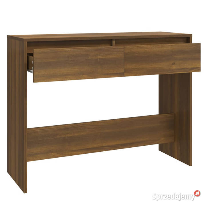 Stolik konsolowy brązowy dąb 100x35x765 WM813037 mazowieckie