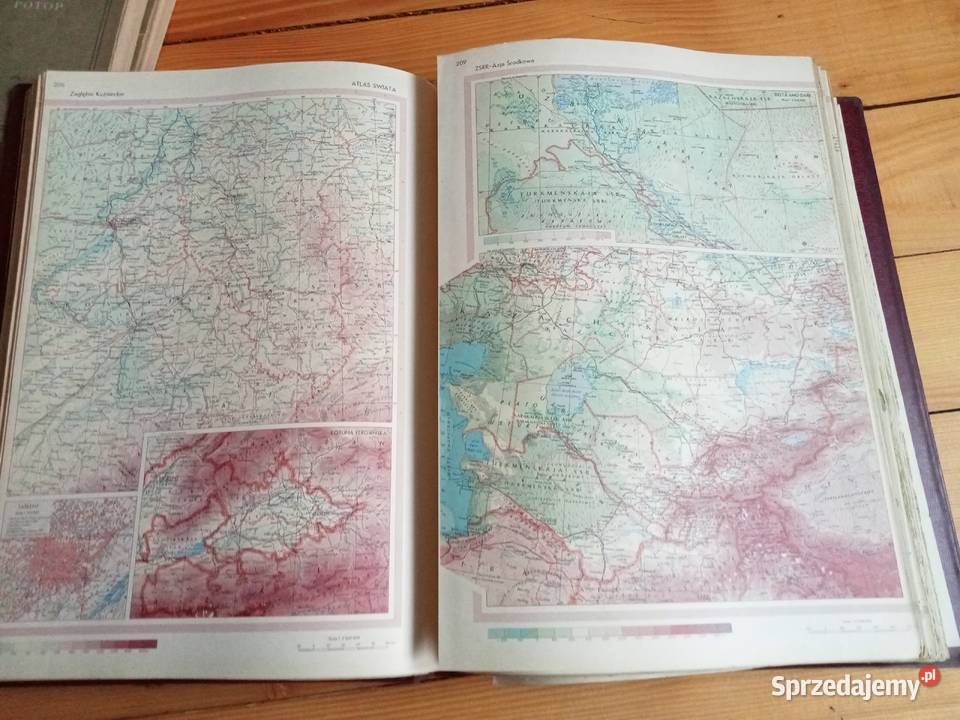 Atlas Świata PWN 1962 Encyklopedia Książki 1954 małopolskie Skawina
