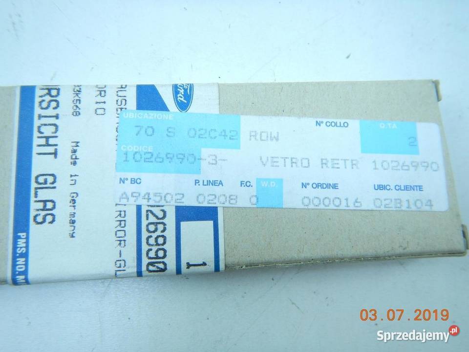 WKŁAD LUSTERKA DOLNE FORD TRANSIT 9400 ASO