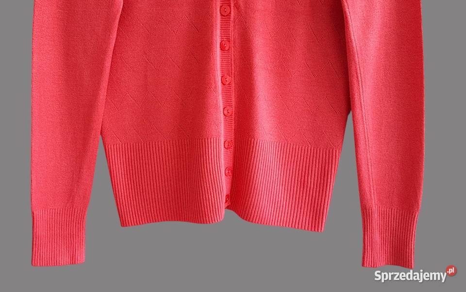 Damski bawełniany sweter czerwony z długim małopolskie