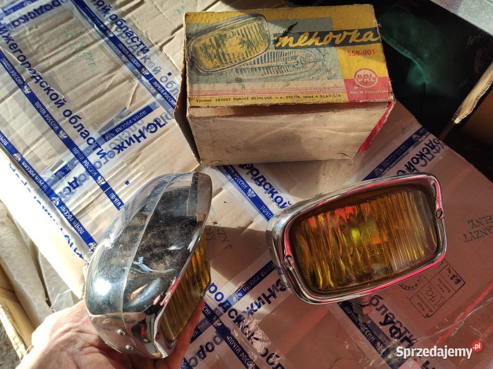 Halogeny żółte chrom retro Pal Czechoslowacja Uniwersalne Oświetlenie