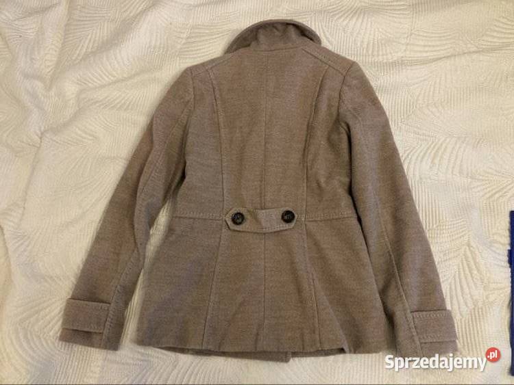 Krótki beżowy płaszczyk HM S Kurtki i płaszcze Ząbki sprzedam