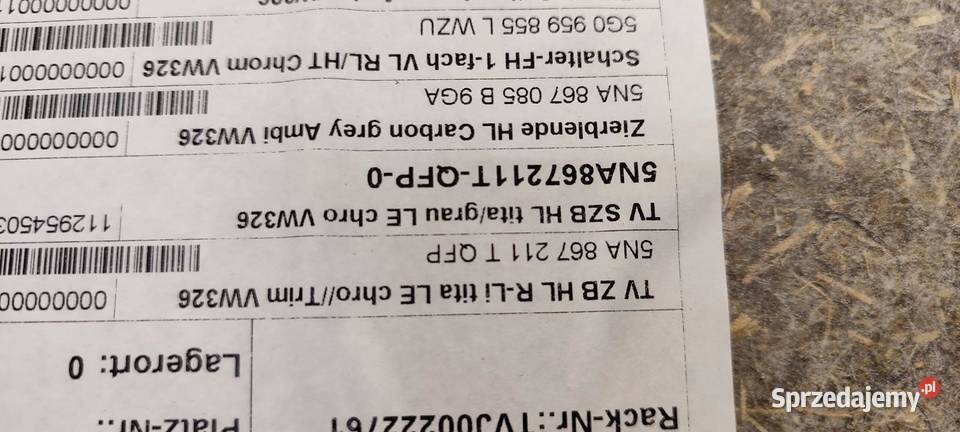 VW TIGUAN II BOCZEK DRZWI LEWY TYŁ 5NA867211 T osobowe