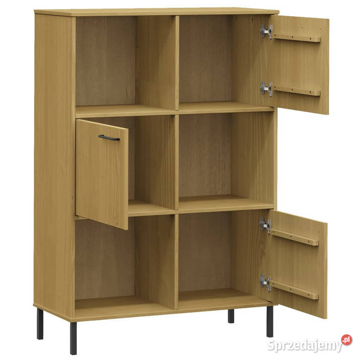 Regał OSLO metalowe nóżki brązowy 90x35x1285 Warszawa