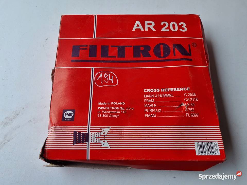 FILTR POWIETRZA Filtron AR 203 AR203 Opel Kadett
