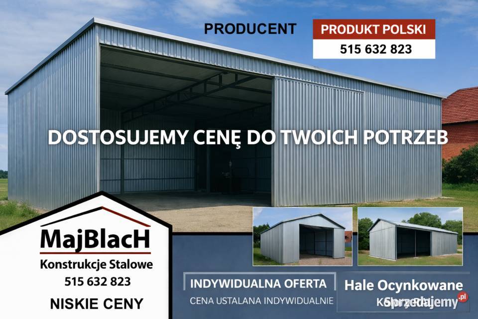 Duża Wiata Hala Garaż Blaszany RAL Montaż Sokołów Podlaski