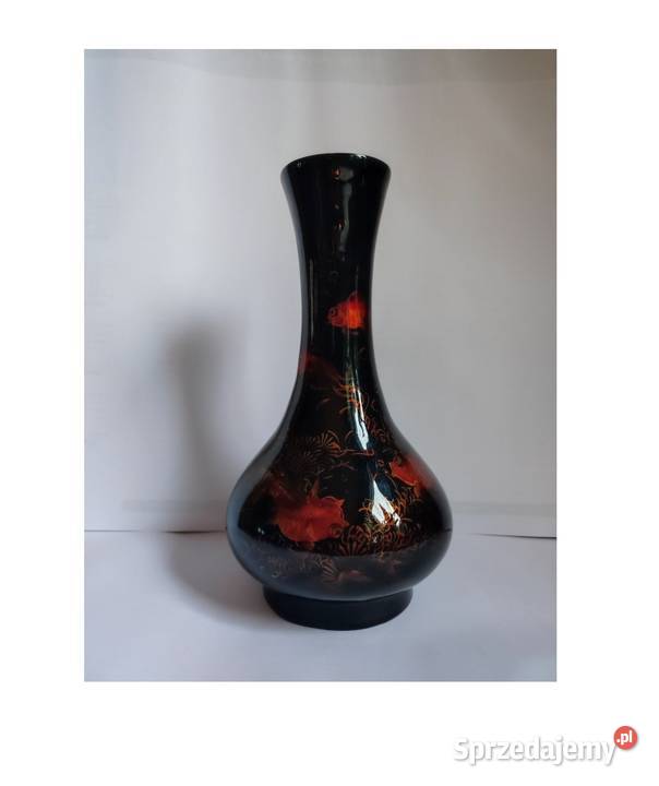 złote rybki wazon flakon z laki retro vintage Kielce