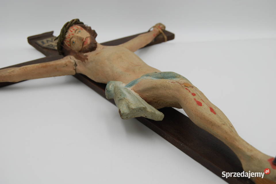 Krucyfiks Jezus na krzyżu rzeźba XVIIIXIX wiek Poznań sprzedam