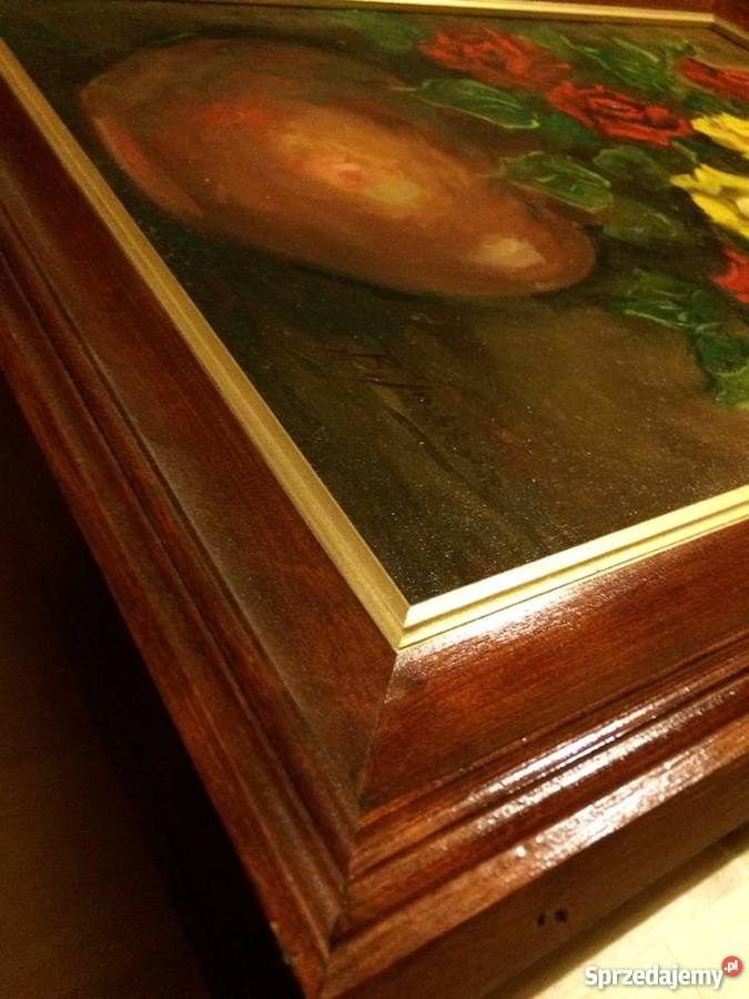 Piękny duży obraz olejny uznanej polskiej Warszawa