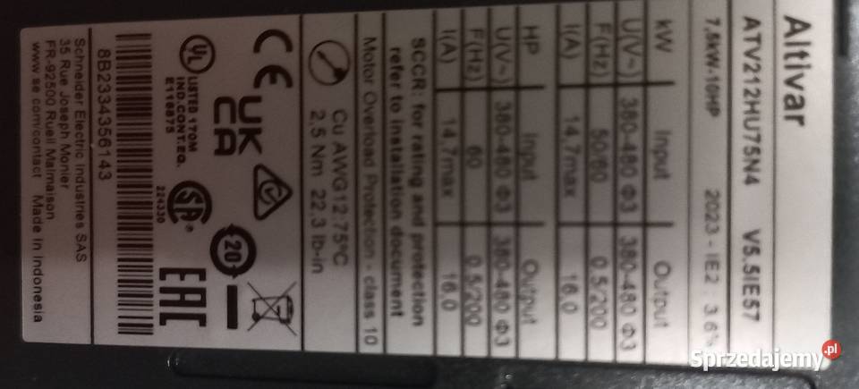 Falownik Scneider 75KW Bielsko-Biała sprzedam