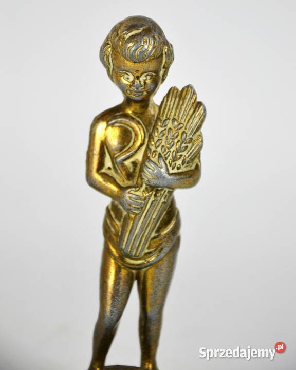Figurka mosiądz cherubin Bachus alegoria piwa