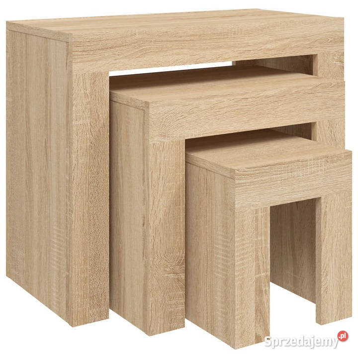 Stoliki wsuwane pod siebie 3 dąb sonoma WM808543 Stoły